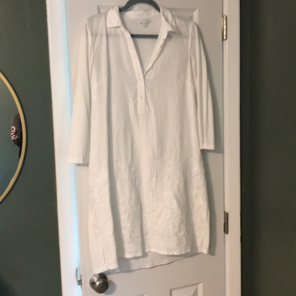 J. Jill Dresses J Jill Linen Shirt Dress With Embroidery Poshmark